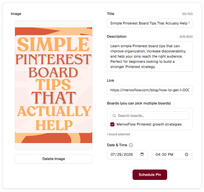 Schedule a Pin in Under a Minute